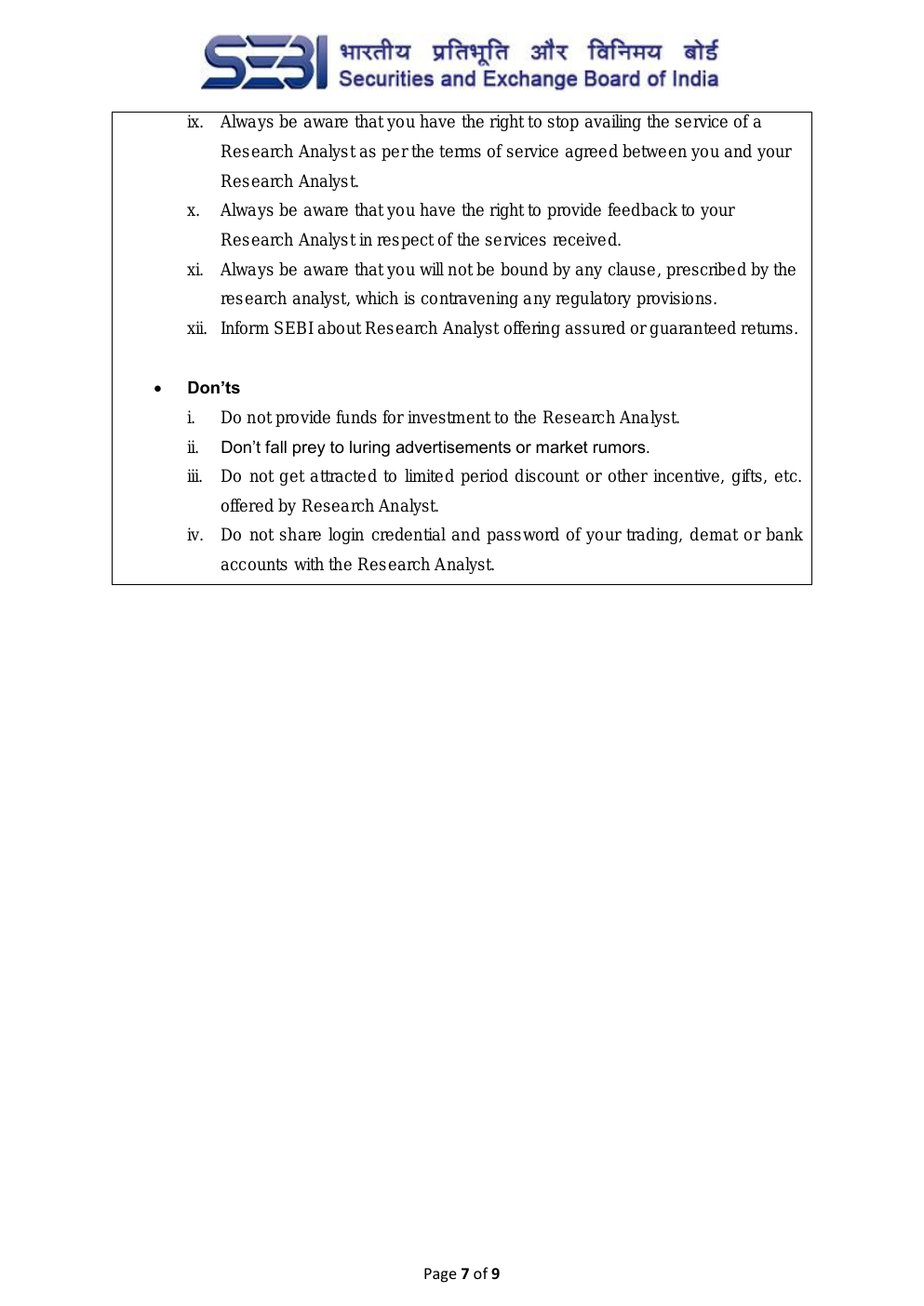 Investor Charter page 5