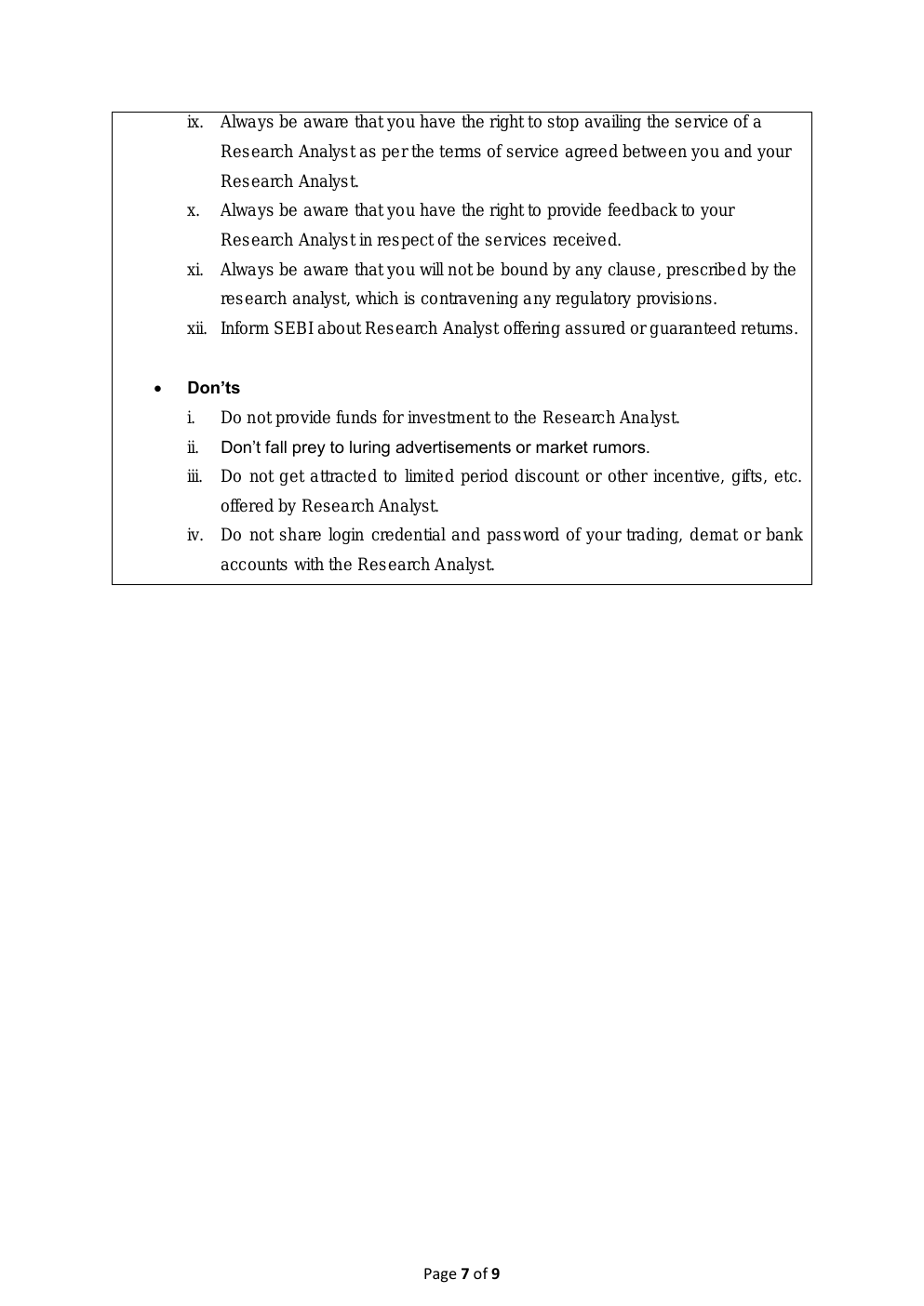 Investor Charter page 5